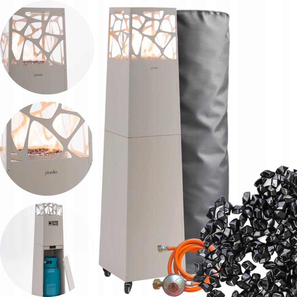 Ohřívací deštník Zahradní ohřívač Planika Pyramid Grey 8 kW s krytem