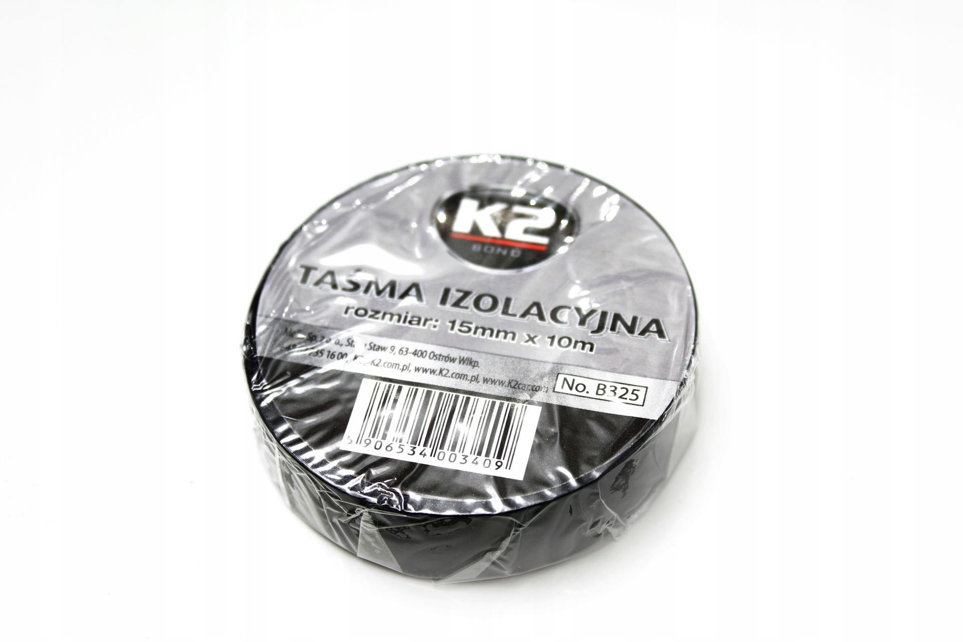 K2 TAŚMA IZOLACYJNA MAŁA B325 15MMX10M CZARNA PCV