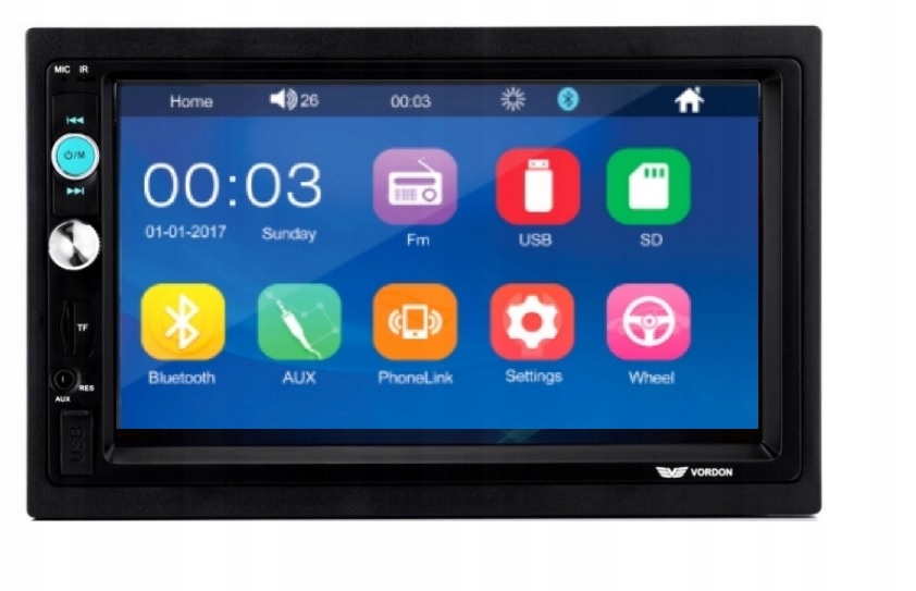 Vordon HT-852Radio samochoodowe 2DIN LCD Bluetooth Usb MP5 Outlet 0649