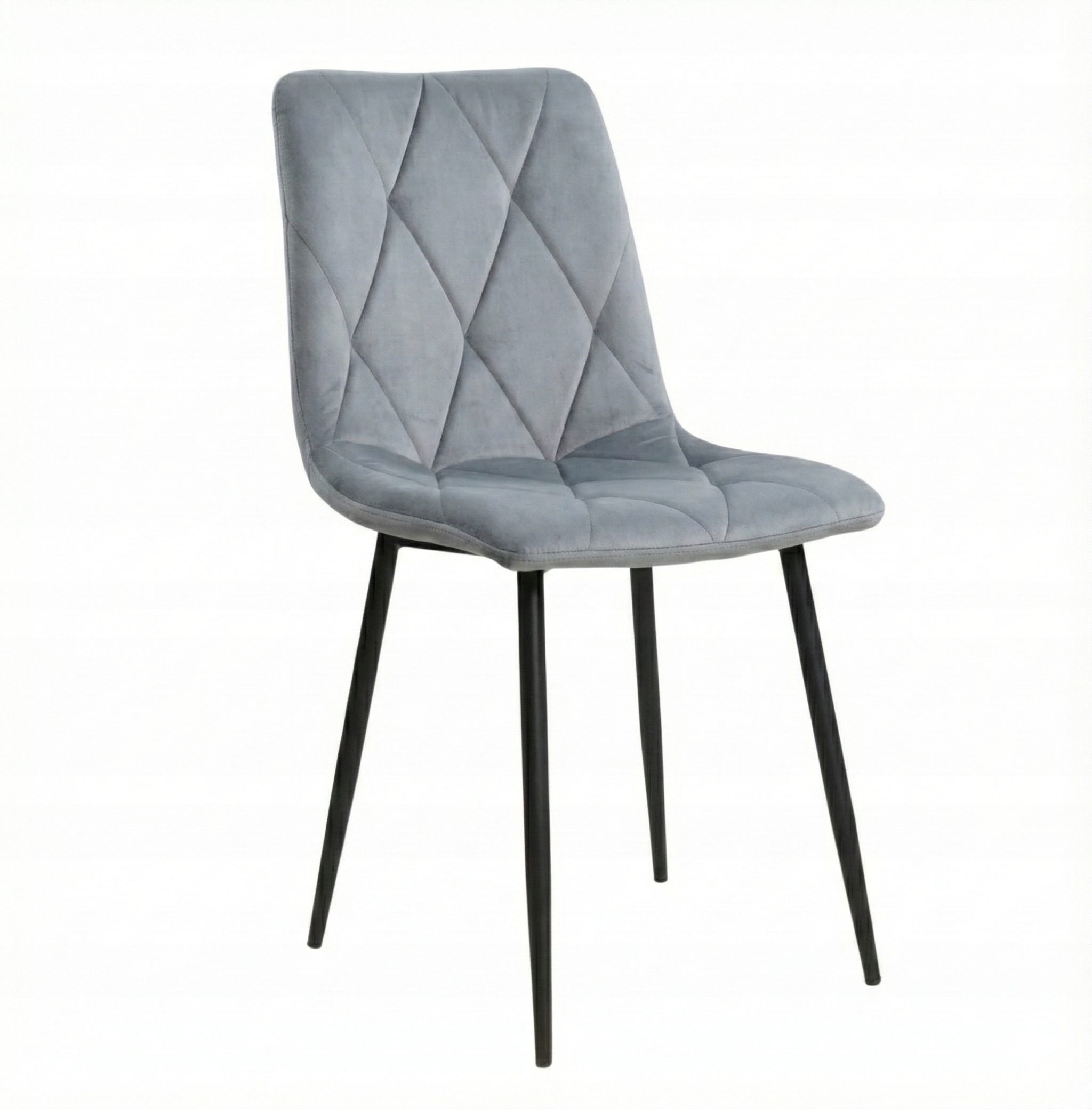 Krzesło Welurowe Tapicerowane Szare Premium do Jadalni Salonu Kuchenne