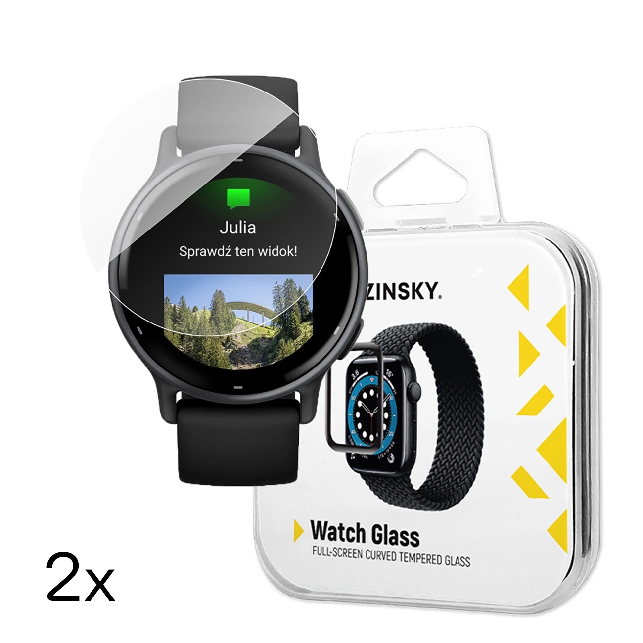 Wozinsky Szkło Hartowane Full Glue Do Garmin Vivoactive 5 2 Sztuki Na Ekran