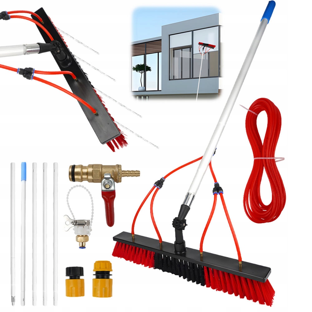 Levně Teleskopický Kartáč Na Čištění 5 M S Hadicí Pro Solární Panely Stropů
