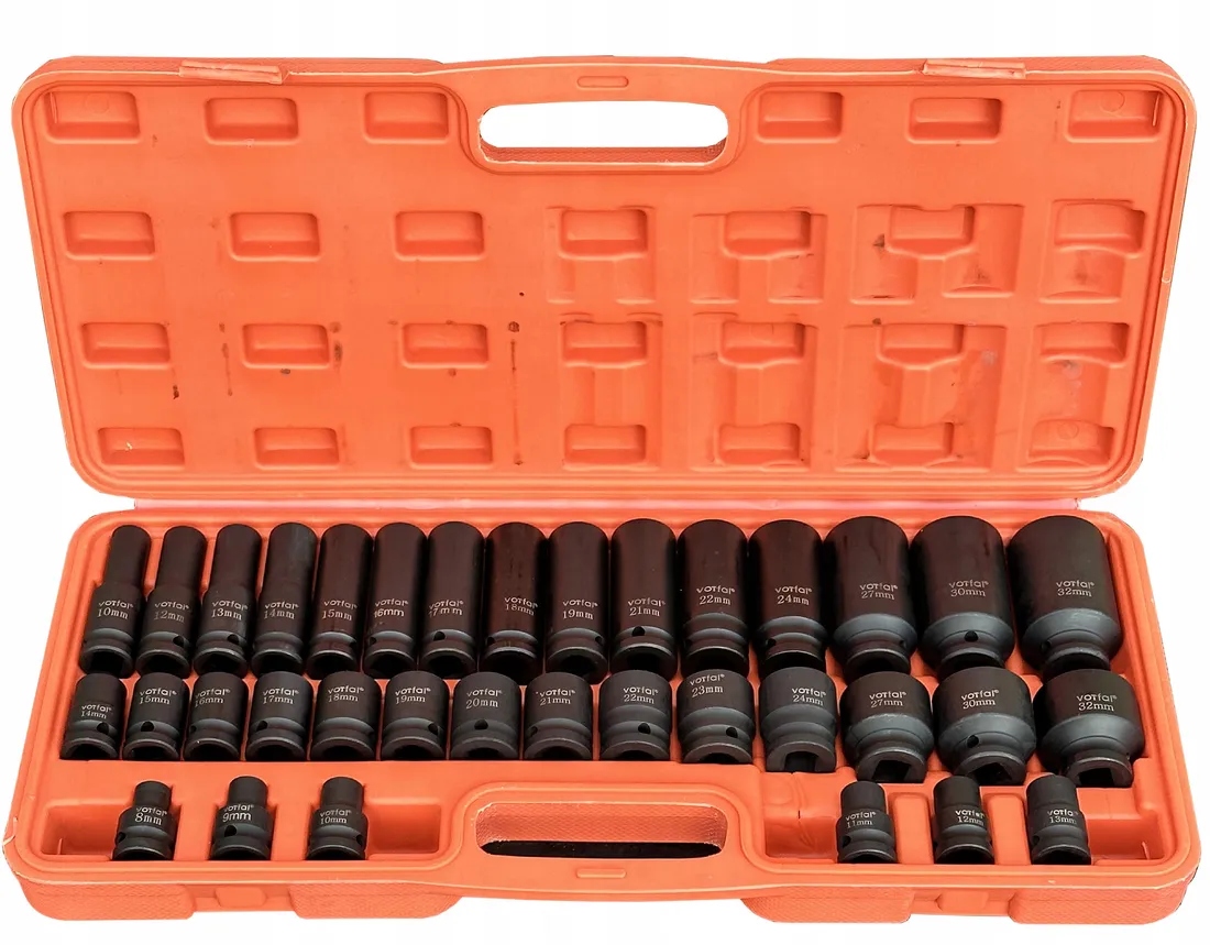 ZESTAW NASADEK UDAROWYCH 8-32 NASADKI UDAROWE 1/2 UDAR 35 ELEMENTÓW WALIZKA