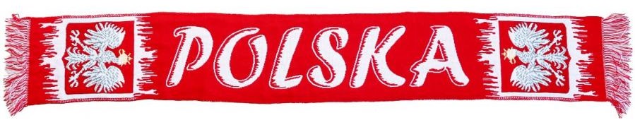 Szalik dwustronny Polska szalik kibica 130 x 20 cm