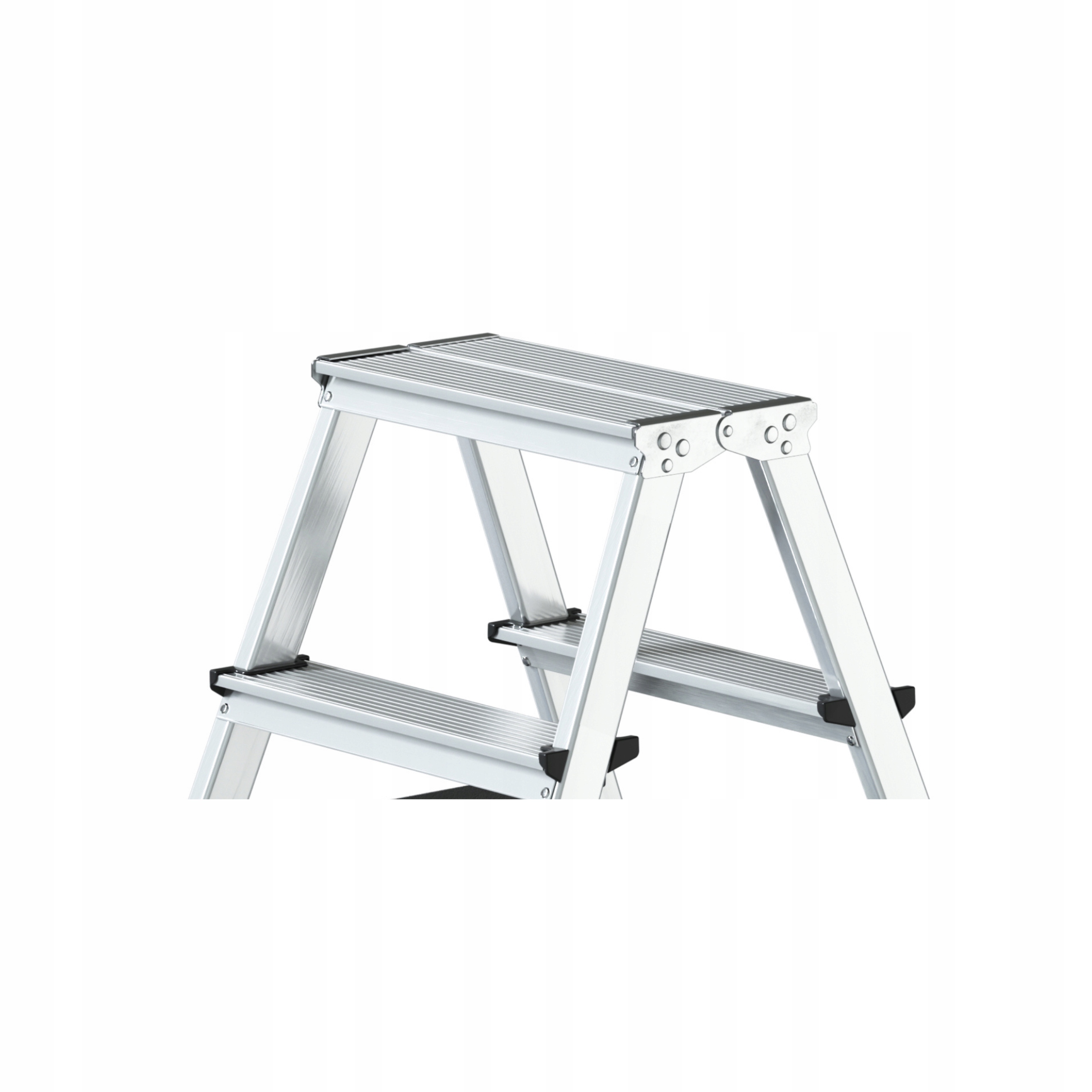 Drabinka dwustronna 3 stopniowa 125KG Schodki ePlatinum Lekka Stabilna Wysokość robocza 2.6 m