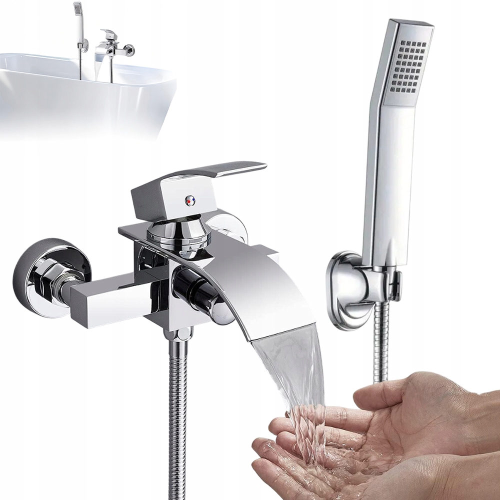 Sada Nástěnných Mixérů S Teplou A Studenou Vodou Z Mosazi A Sprchovou Hlavicí