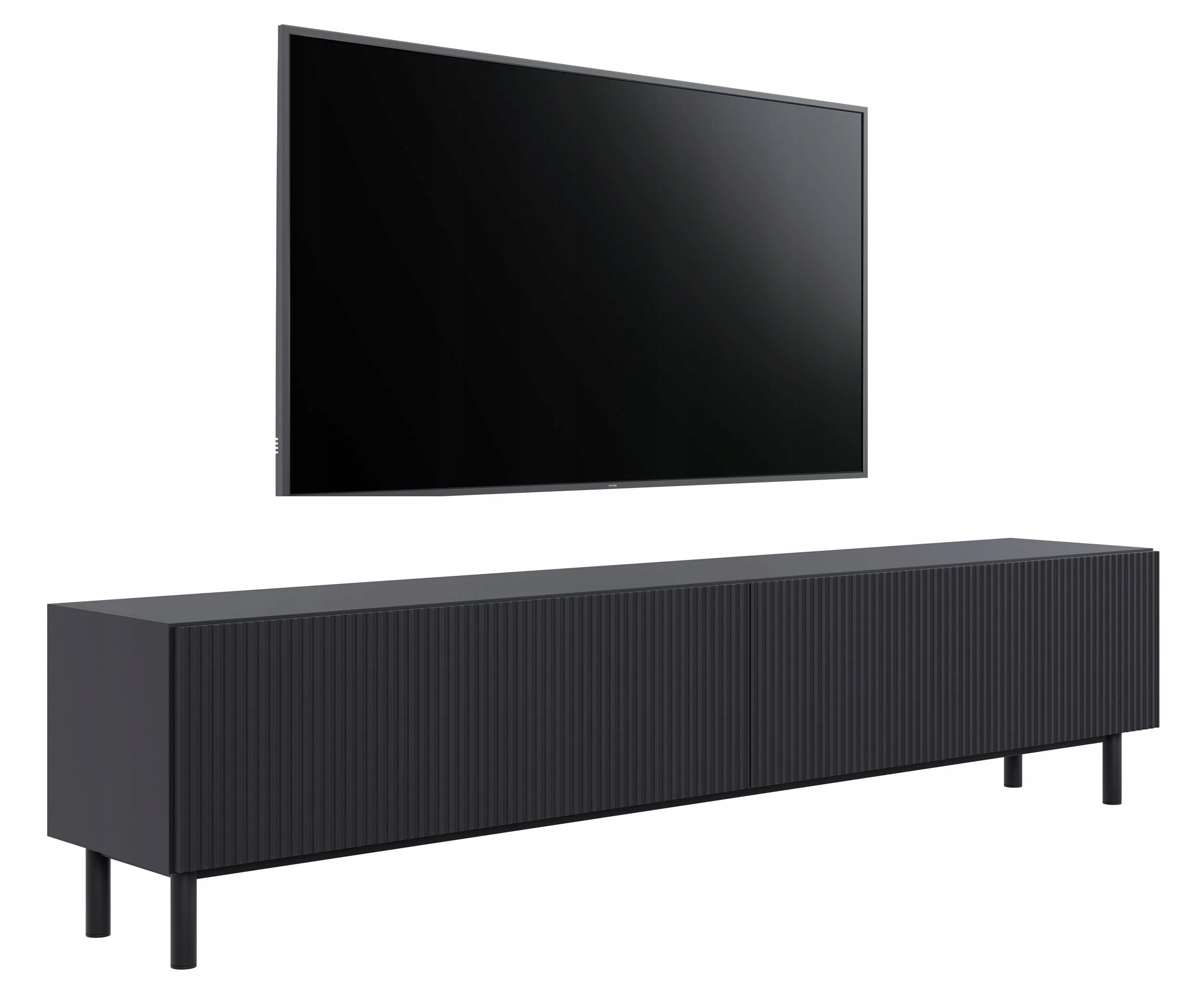 Szafka Rtv Veldio New frezowany front 175 cm czarna