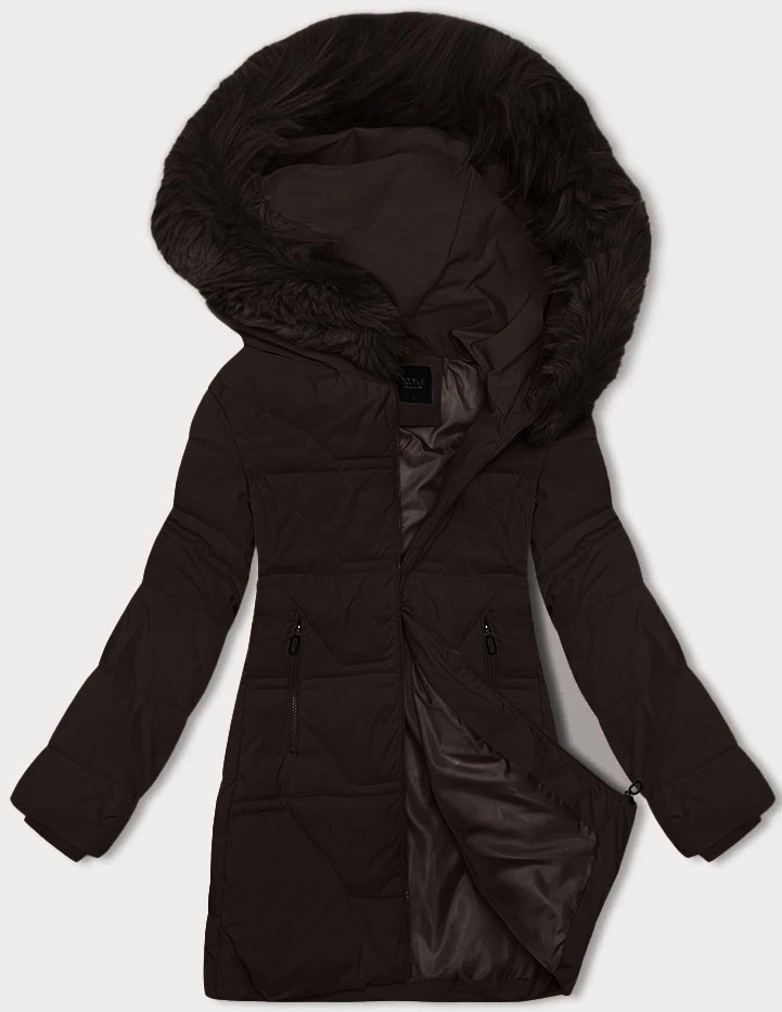 Dámská Zimní Bunda 16M9099 Čokoláda S (36)