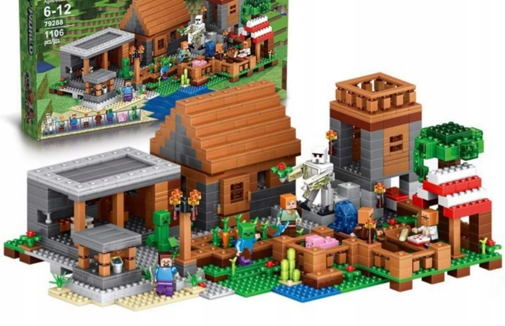 КОЛОДКИ 1106ele МЕГА БОЛЬШАЯ ДЕРЕВНЯ Minecraf 21128 XXL