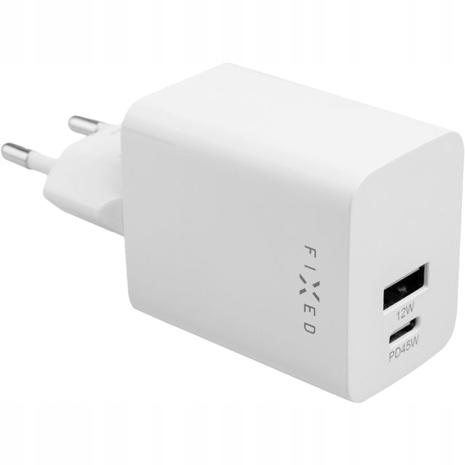 Síťová nabíječka Usb-c a Usb-a Fixed 45W Power Delivery, kompaktní a štíhlá