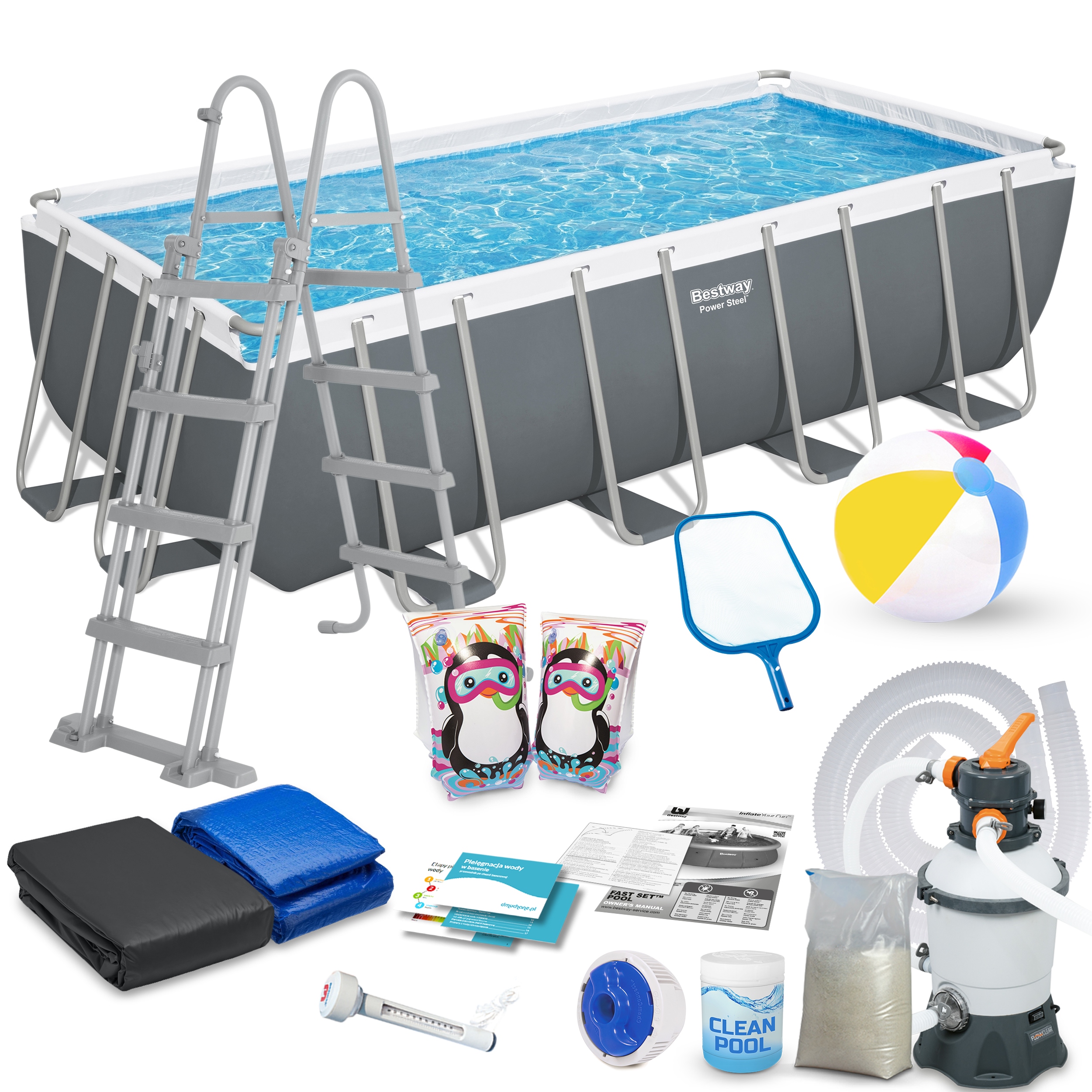 

Basen Ogrodowy Stelażowy 488x244 Bestway 18w1 Full