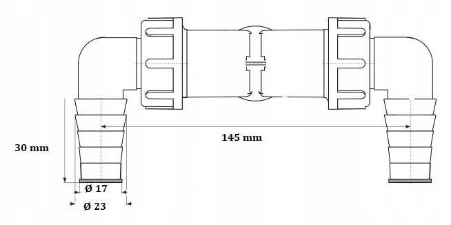 SYFON NADTYNKOWY DO PRALKI I SUSZARKI DN 32/40 PODWÓJNY Marka KNM Trade