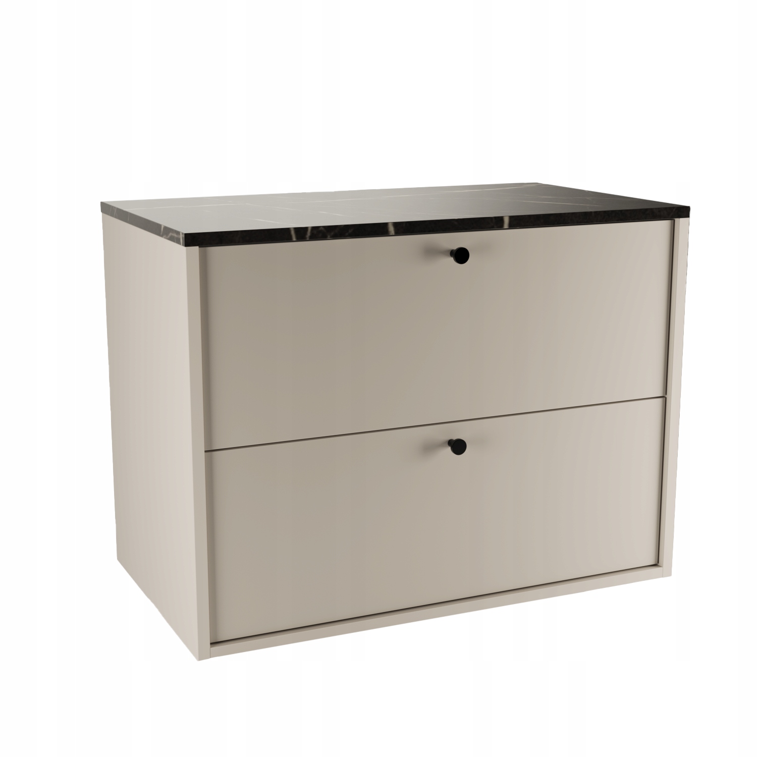 Skříňka pod umyvadlo 80 cm Kašmír s deskou Černý mramor Belino