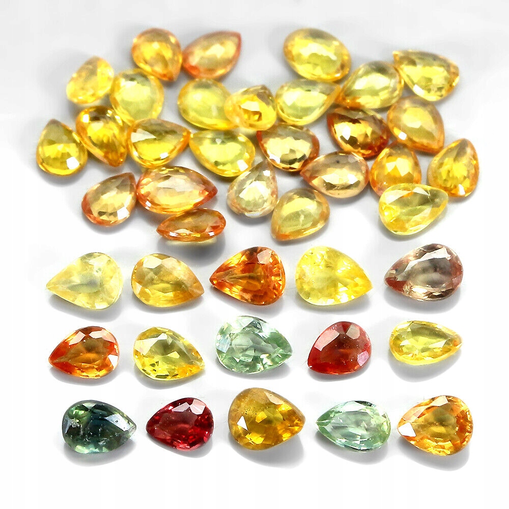 Safíry Songea přírodní kameny 6.88ct 45 kusů