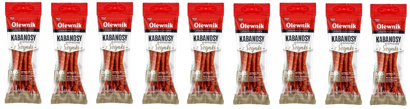 Levně 9 x 105 g Olewnik Vepřové kabanosy z šunky a půlkulaté lístečky