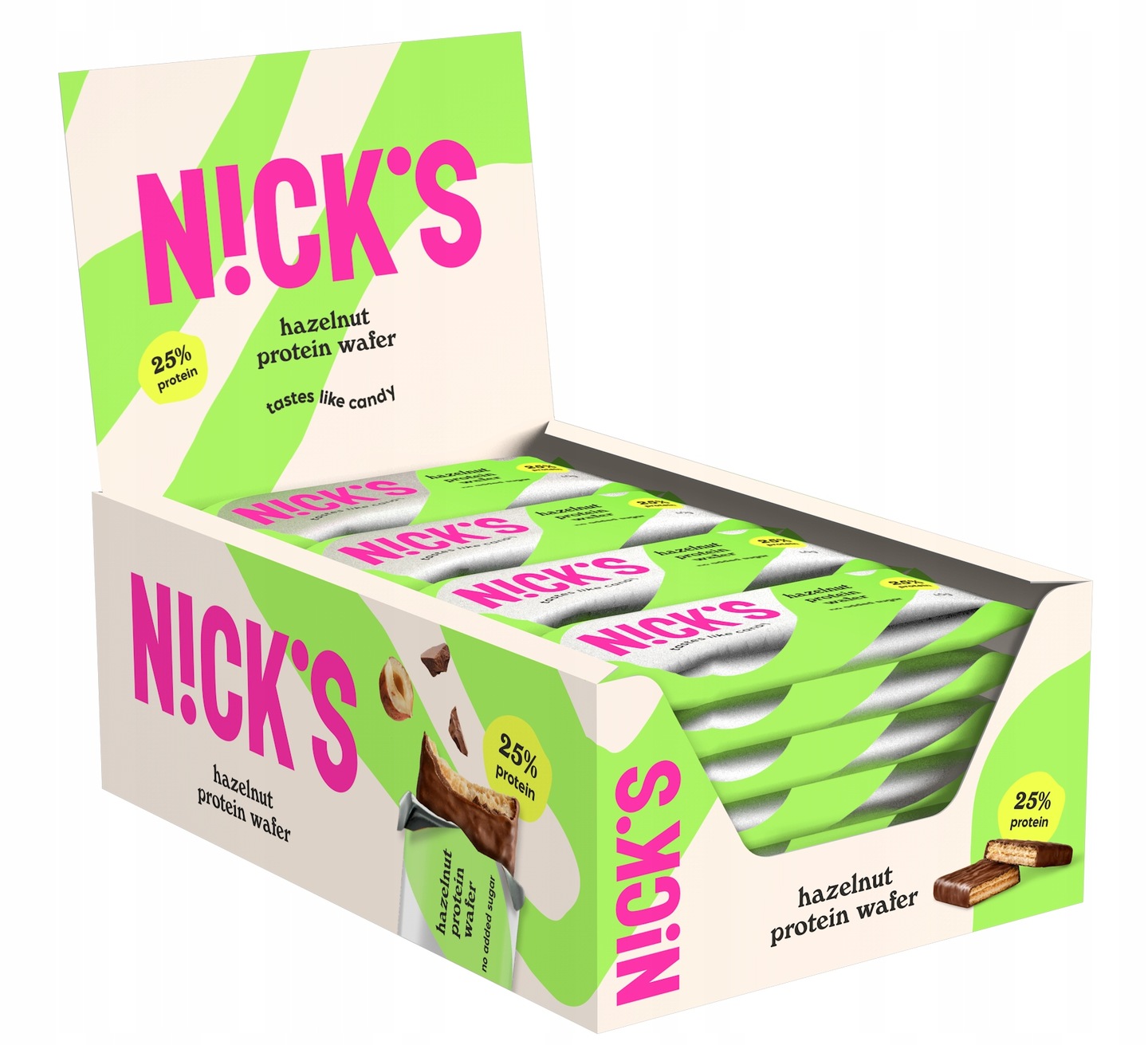 Levně Oplatek Nick's Protein Wafer Hazelnut Sada 40 g x 24 kusů