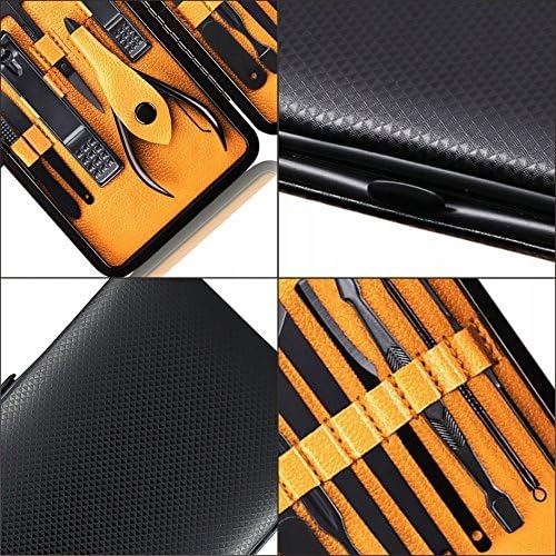 PROFESJONALNY ZESTAW DO MANICURE PEDICURE 15 SZTUK NARZĘDZI DO PAZNOKCI Kolor dominujący czarny