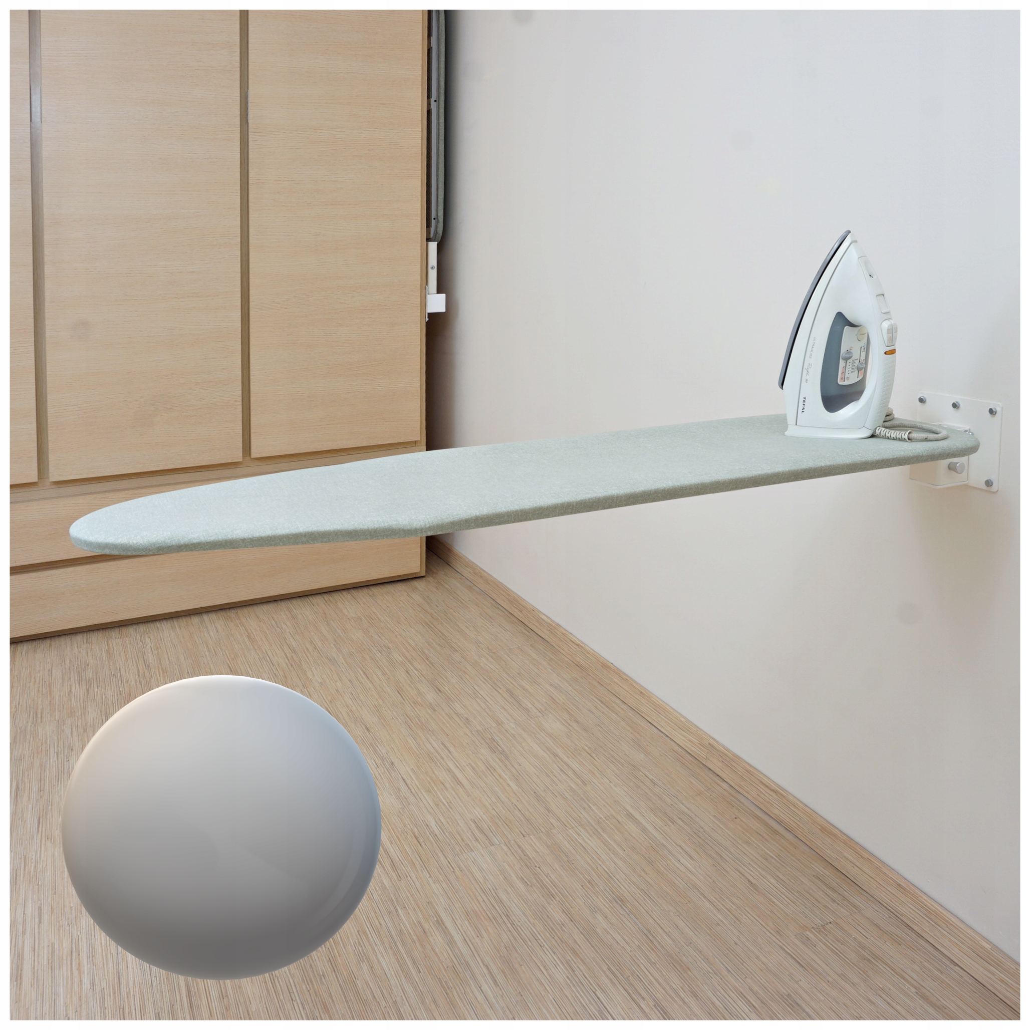 Deska do prasowania mocowana do ściany składana Szara 108x33 cm