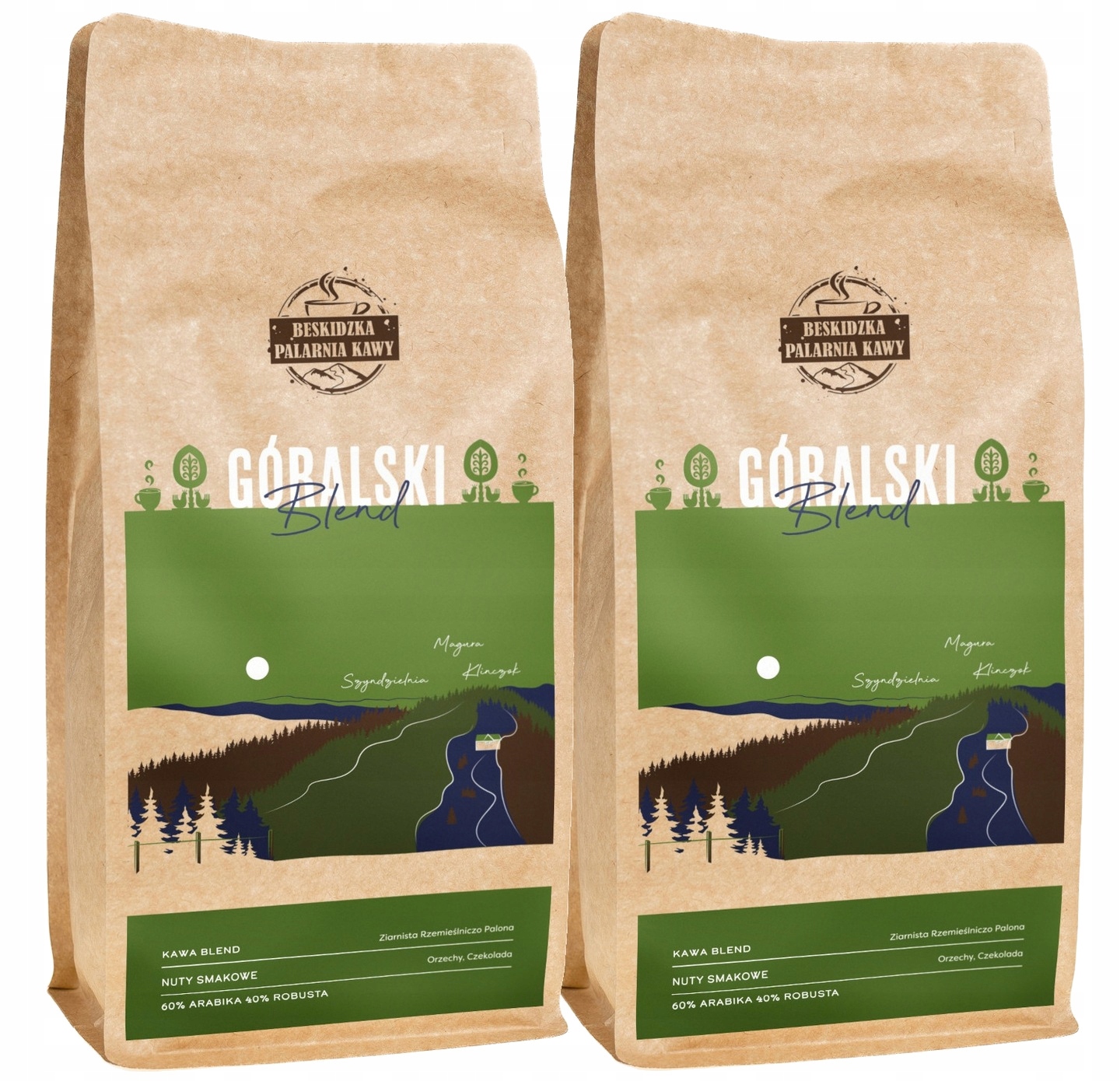 Levně Čerstvě Pražená Mletá Káva Horský Blend 2x 1 kg Speciality