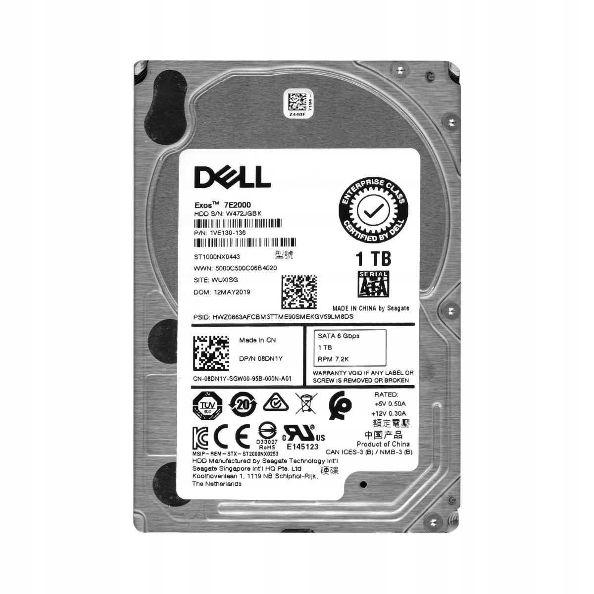 Dell 1TB 08DN1Y 7.2K 128MB Sata III 2.5'' ST1000NX0443