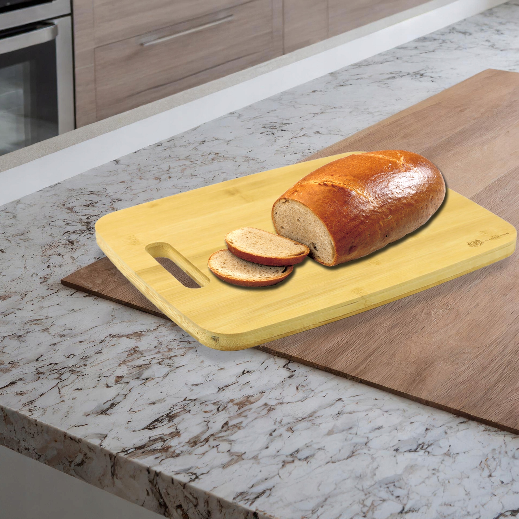 DESKA DO KROJENIA CHLEBA ZAOKRĄGLONA BAMBUSOWA KUCHENNA UCHWYT 32x22,5 CM EAN (GTIN) 5905155011763