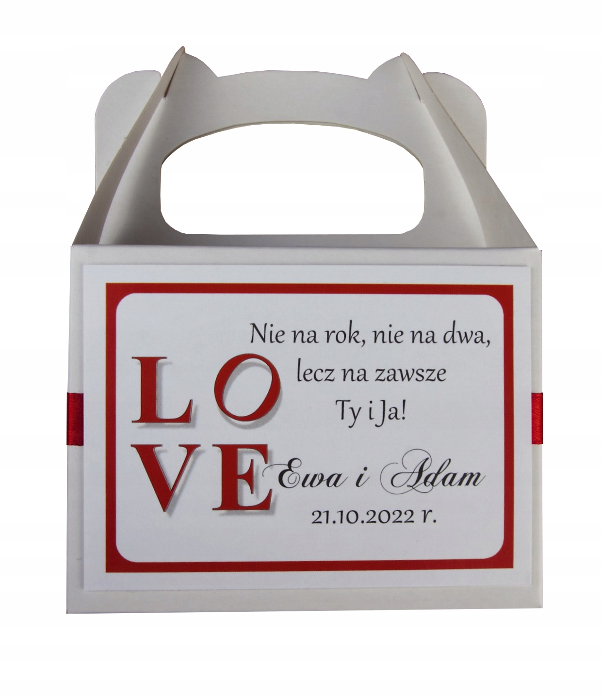 

czerwone pudełko na ciasto/słodycze love