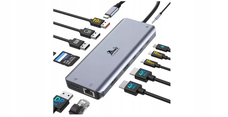 Stacja Dokująca Do Laptopa Lionwei 13 W 1 – Dwa Porty Hdmi Display Inne