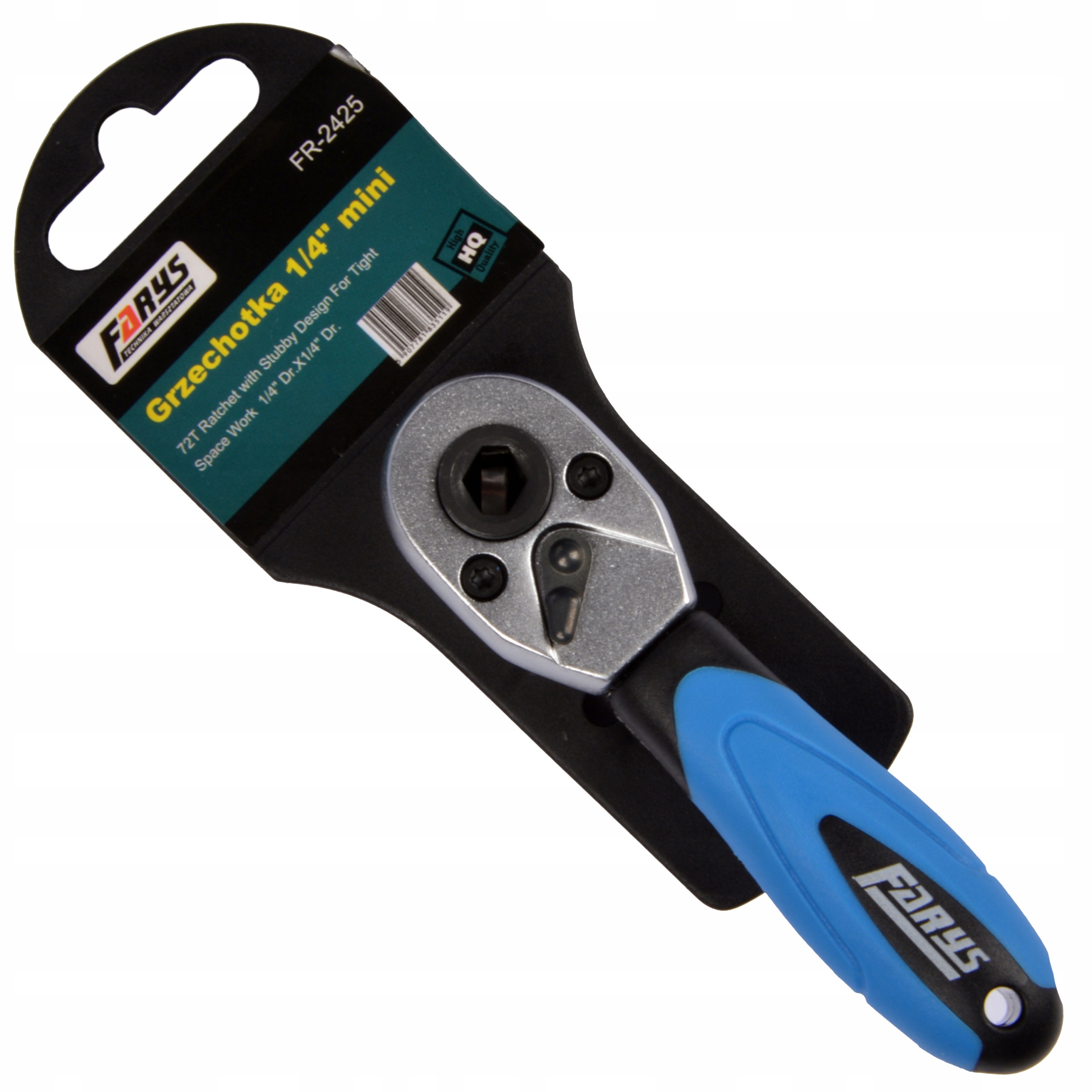 Grzechotka 1/4" mini do bitów i nasadek Farys FR2425