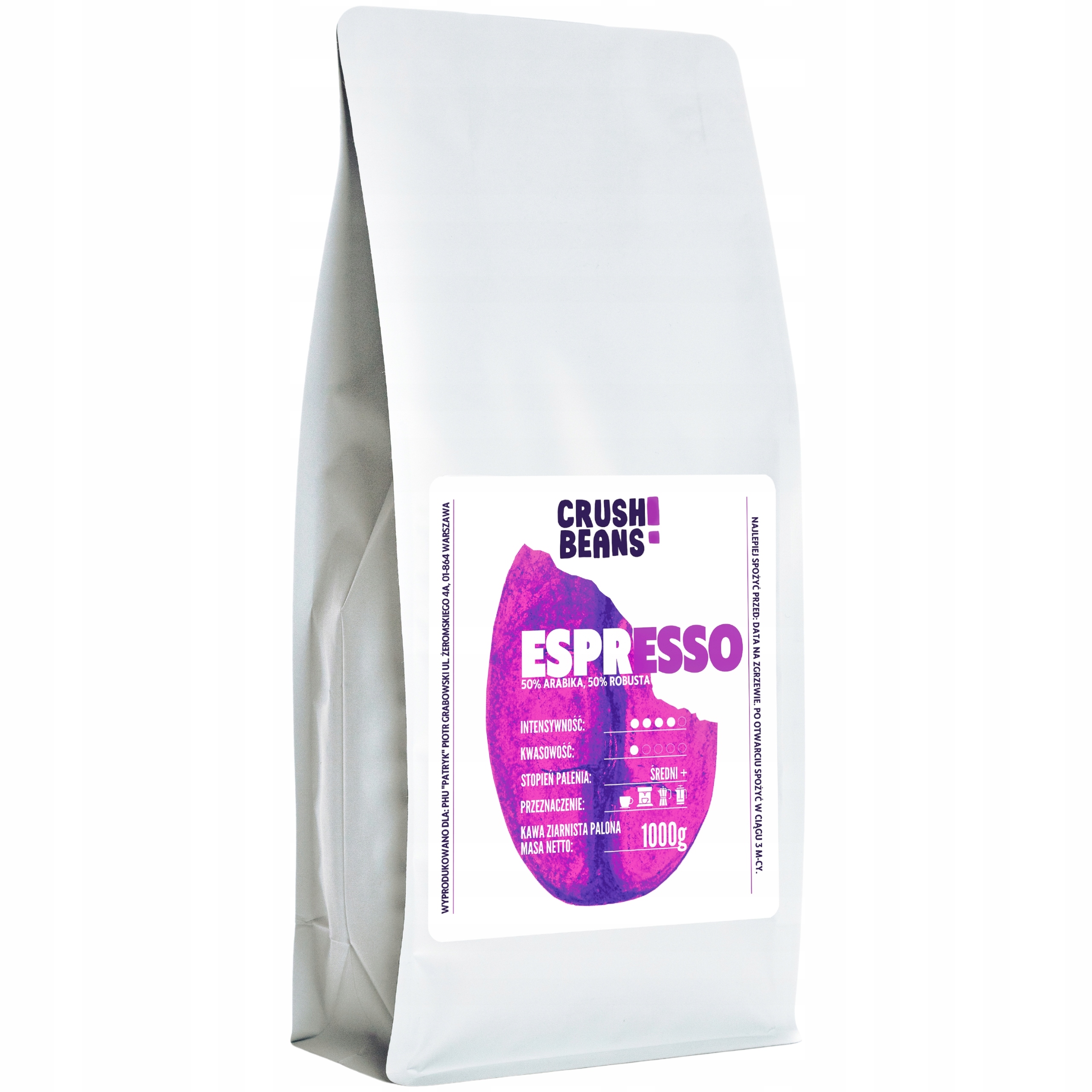 Levně Mletá káva 1 kg Espresso Crush Beans Silná