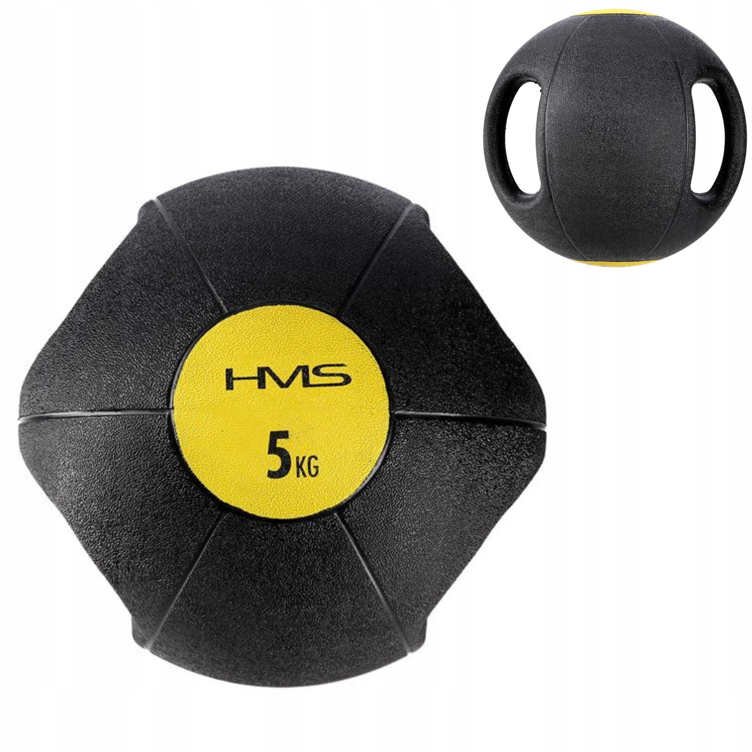 Gumový lékařský míč 5 Kg Hms s držadly pro cvičení Odolná posilovna