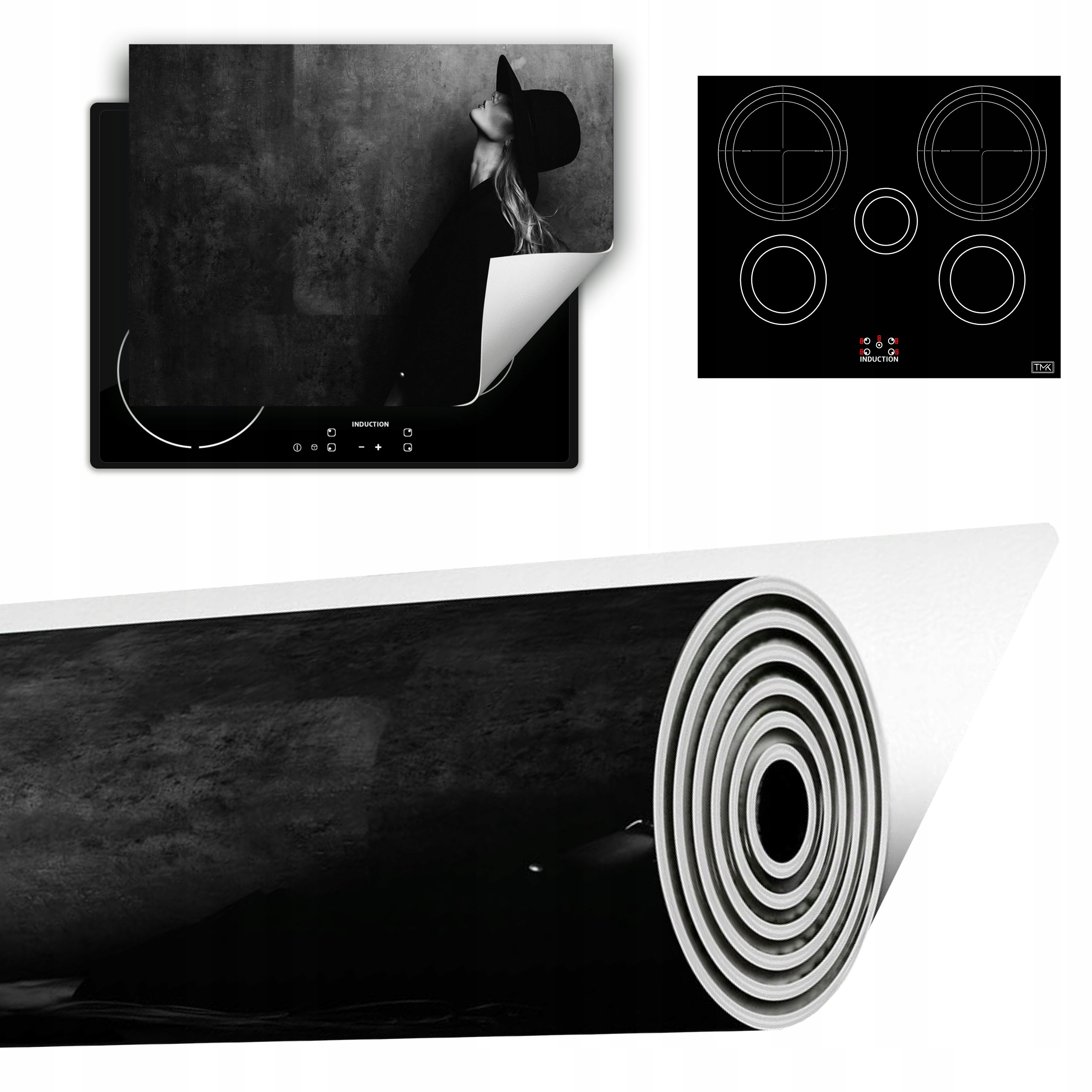 Vinylová Podložka Do Kuchyně Více Místa 70x52 šedá černá žena