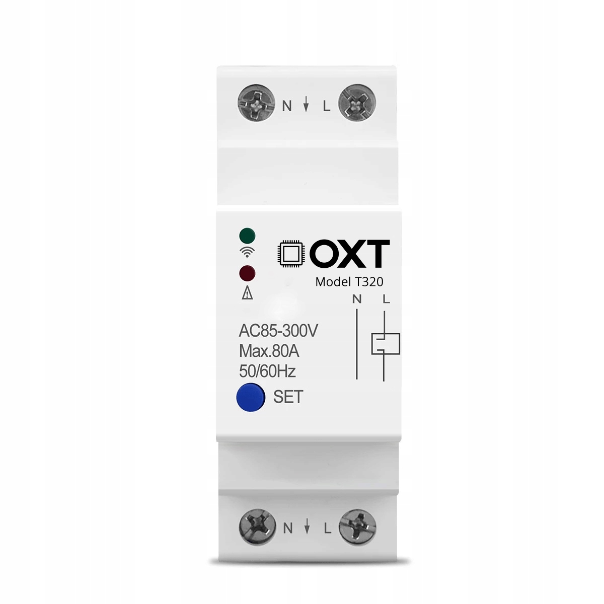 Oxt Inteligentny Sterownik Przekaźnik 80A 2P 32mm Din WiFi Tuya Smart