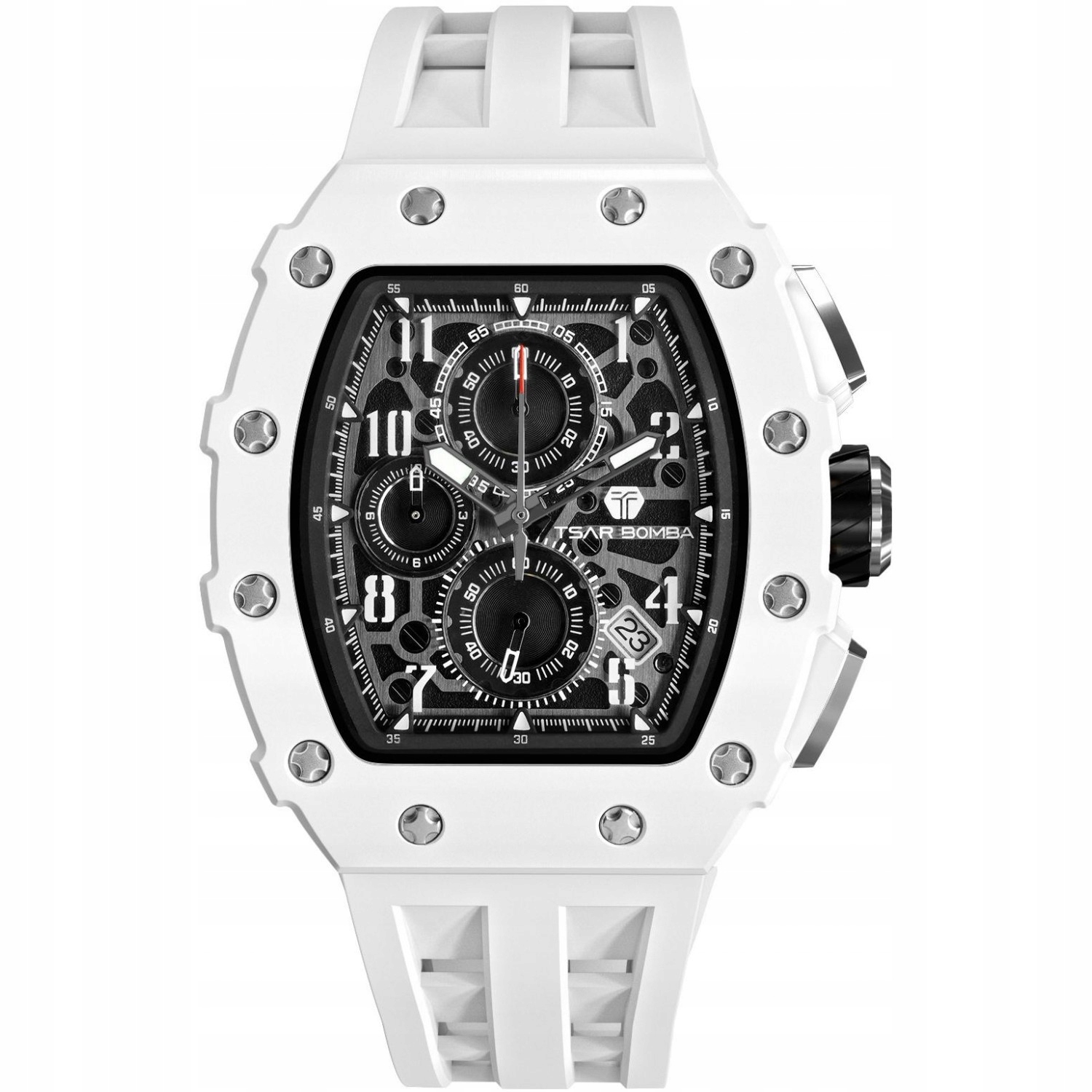 Pánské Hodinky Tsar Bomba TB8204B-01, bílý pásek