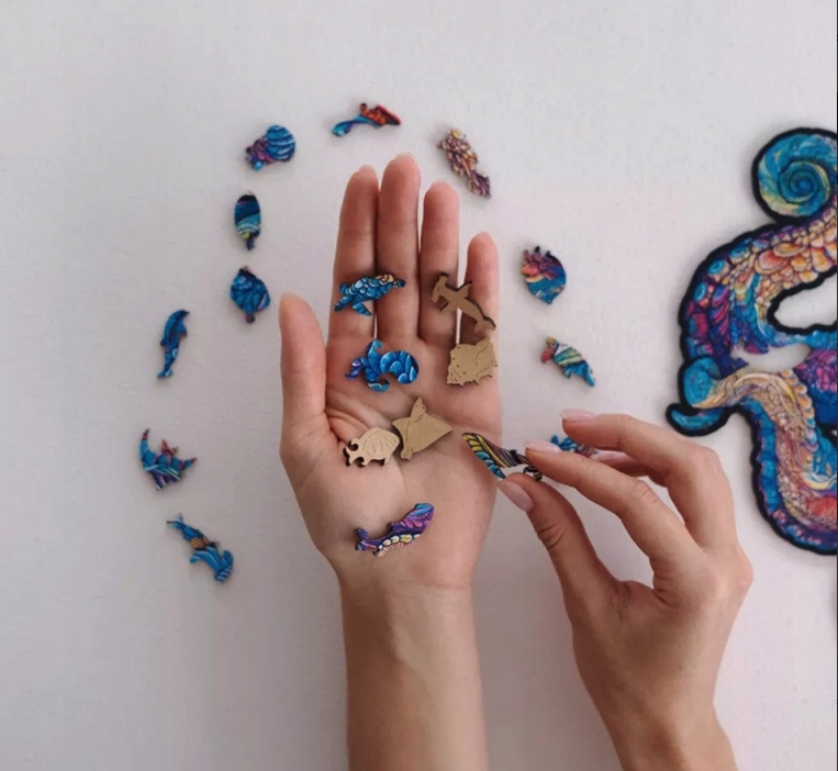 PUZZLE DREWNIANE DLA DOROSŁYCH MAGNETYCZNA OŚMIORNICA M EAN (GTIN) 4870243501864