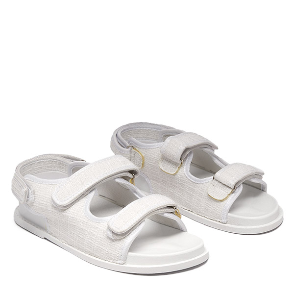 

Białe Sandały Damskie Tkaninowe Desotty 36