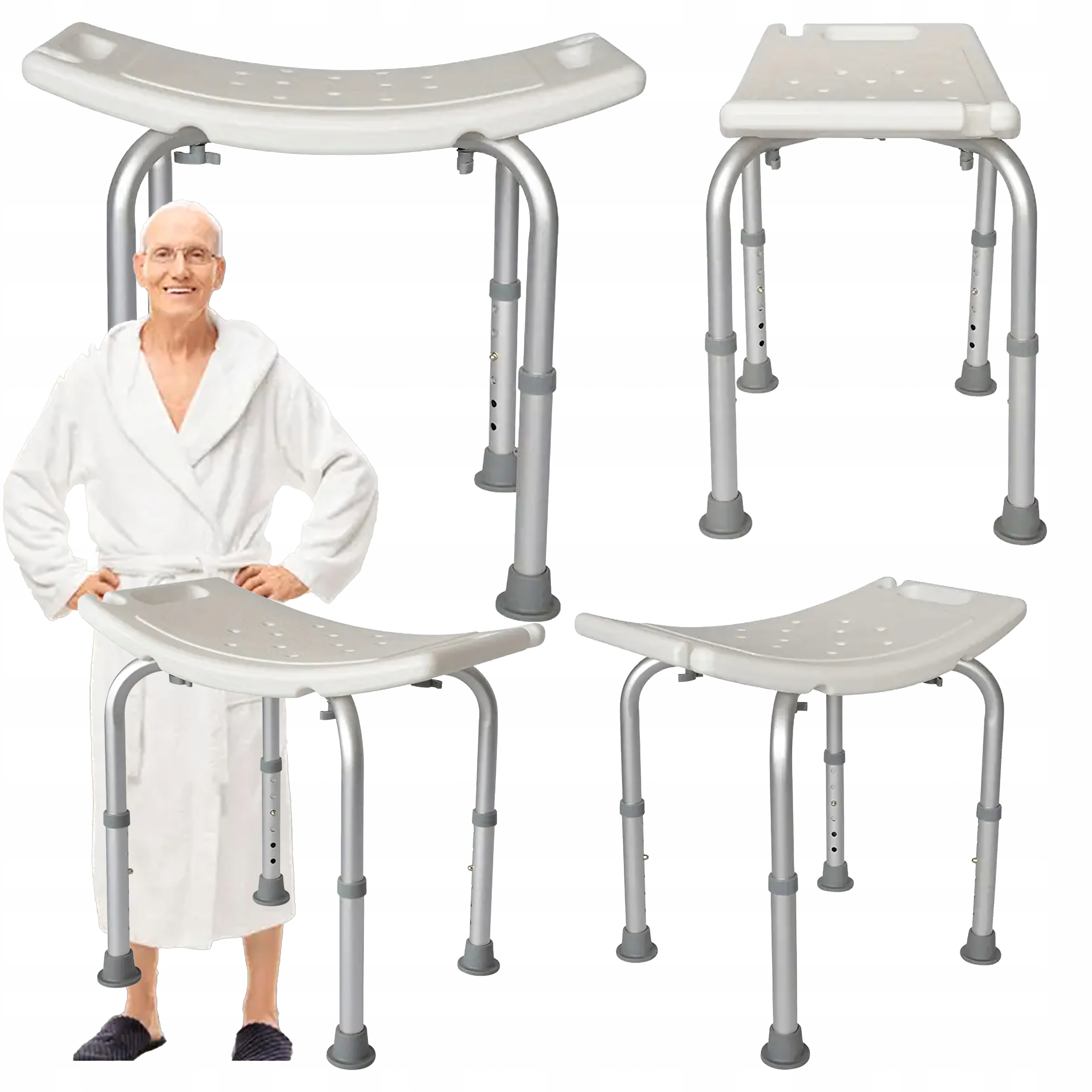 Stołek Kąpielowy Prysznicowy Krzesło do Wanny 120kg Solidny Pod Prysznic