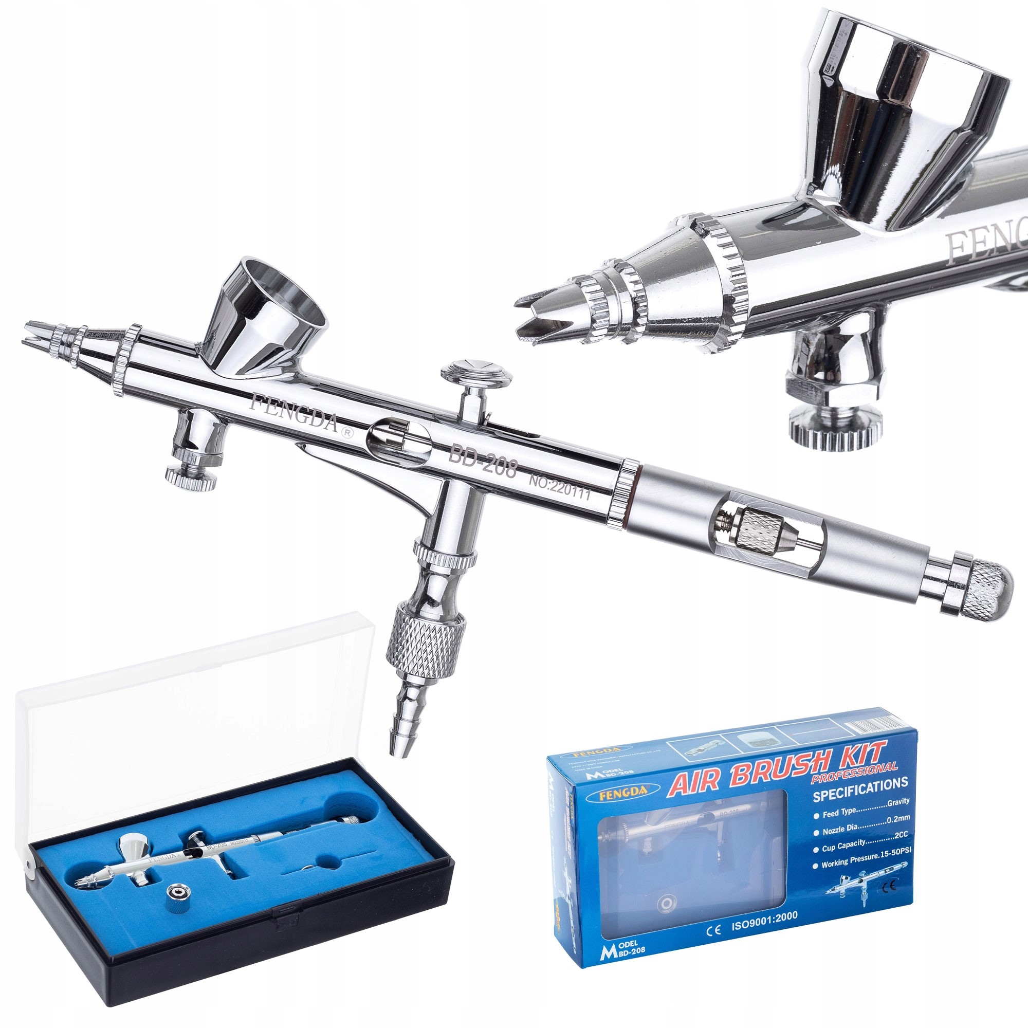 Přesný aerograf Fengda Double Action BD-208 0,2 mm 3 nastavení