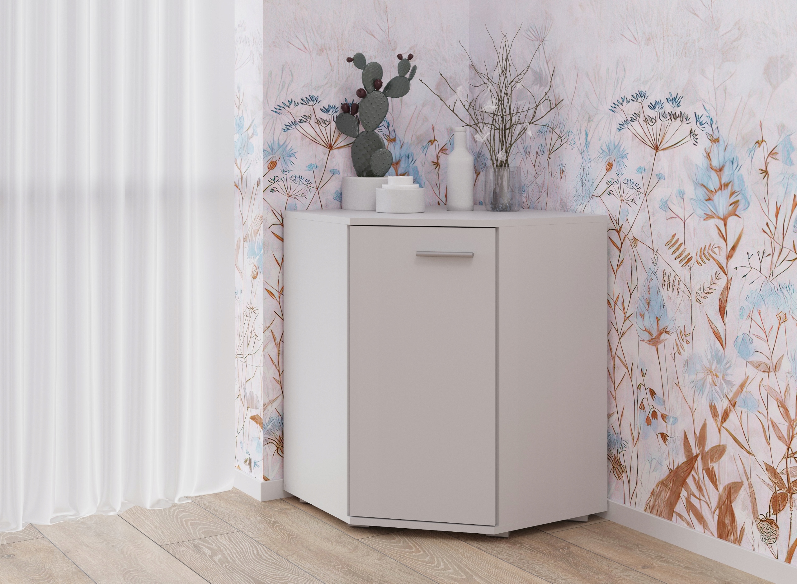 KOMODA NAROŻNA SZAFKA BIAŁA MAT DRZWI 58cm 1d FUN KD-5 Meble-Craft Marka inna