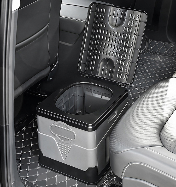 ZEWNĘTRZNA PRZENOŚNA SKŁADANA TOALETA SAMOCHODOWA 20L, NOŚNOŚĆ 200 KG Stan opakowania oryginalne