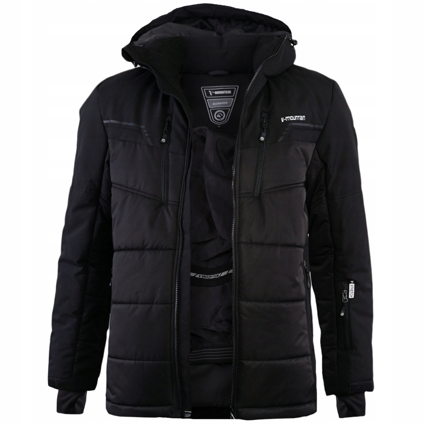 Kurtka Narciarska Męska sportowa na zimę z membraną 10.000 Czarna mp176 XXL