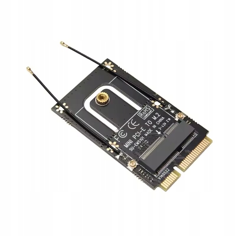 Adapter miniPCIe do Ngff M.2 Key-A+E 2230 z przewodami IPEX4
