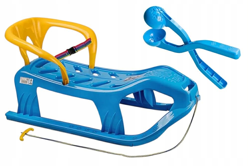 Sanki Dwuosobowe+pasy+nierdzewne Płozy+oparcie