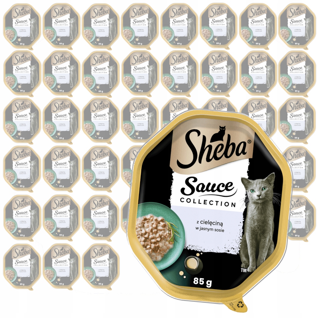 Levně Sheba Sauce Collection Miska 44x85g Mokré Krmivo Pro Kočky Telecí maso v omáčce