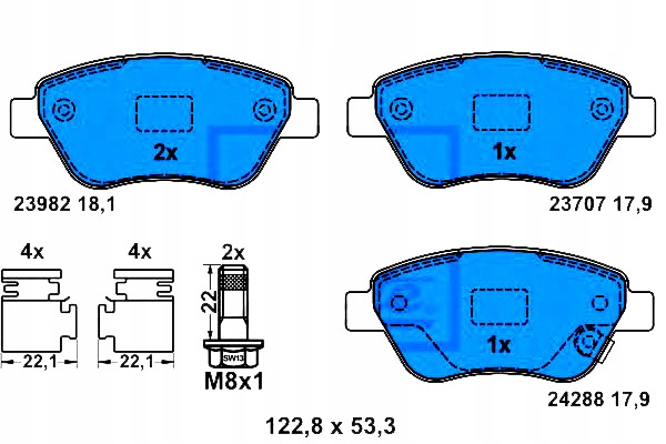 Ate Brzdové Destičky Opel Přední Adam Corsa 1,0-1,4