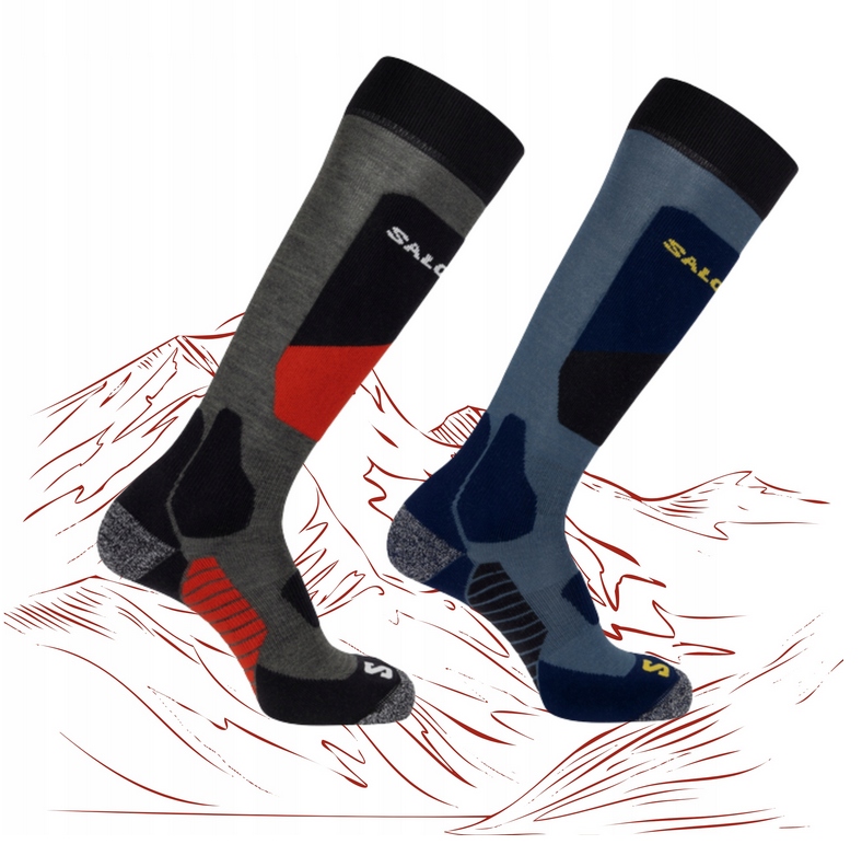 2x Ciepłe Skarpety Narciarskie Skarpetki Merino Salomon S/Access 36-38