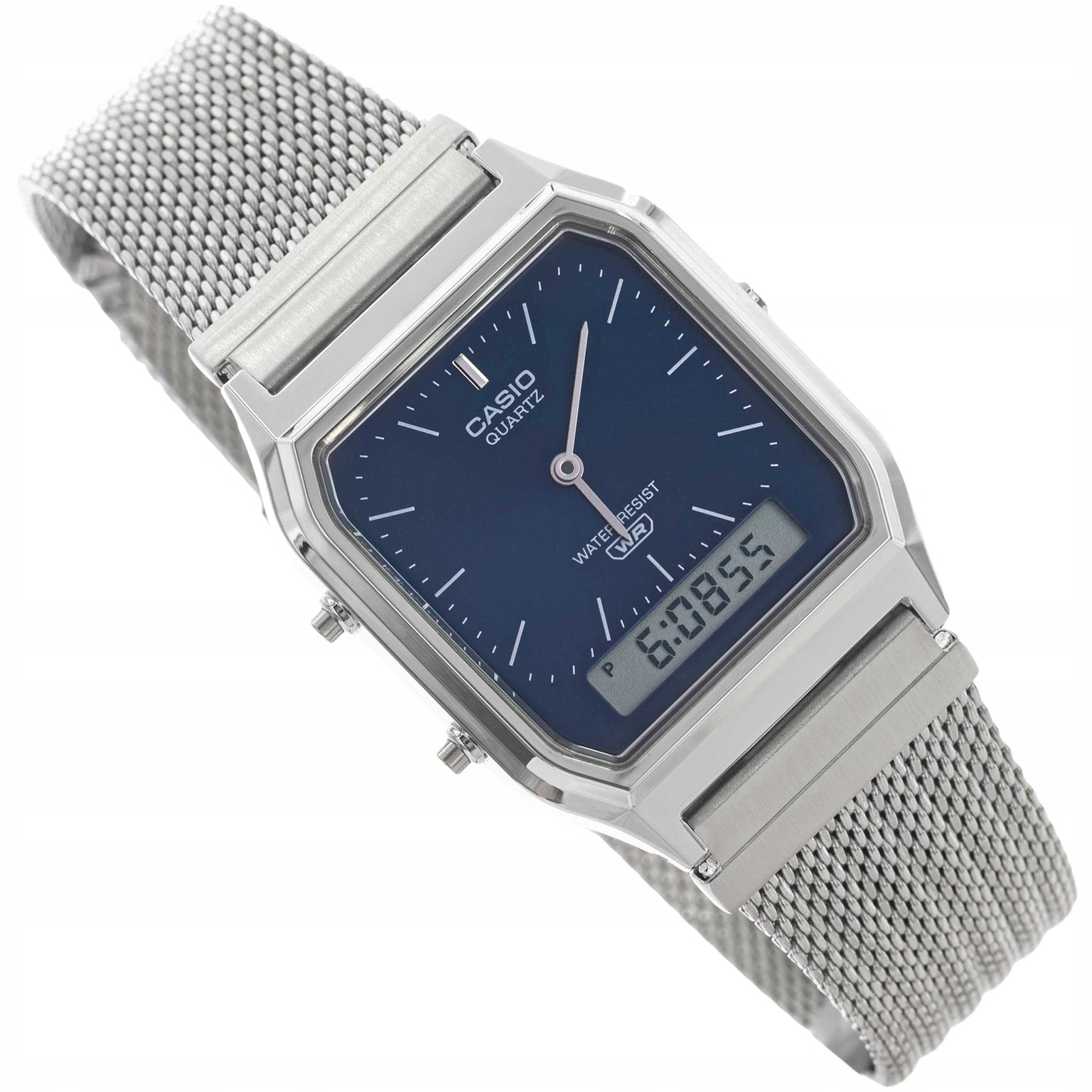 Pánské Hodinky Casio AQ-230EM-2AEF Vintage Stříbrná Datumovka Klasická Stopka