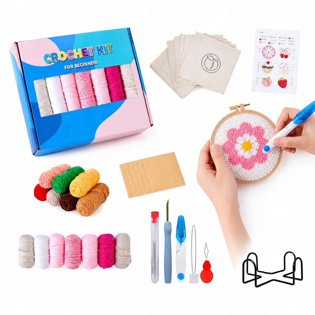 Sada pro vyšívání Punch Needle Diy Vyšívání pro výrobu podložek