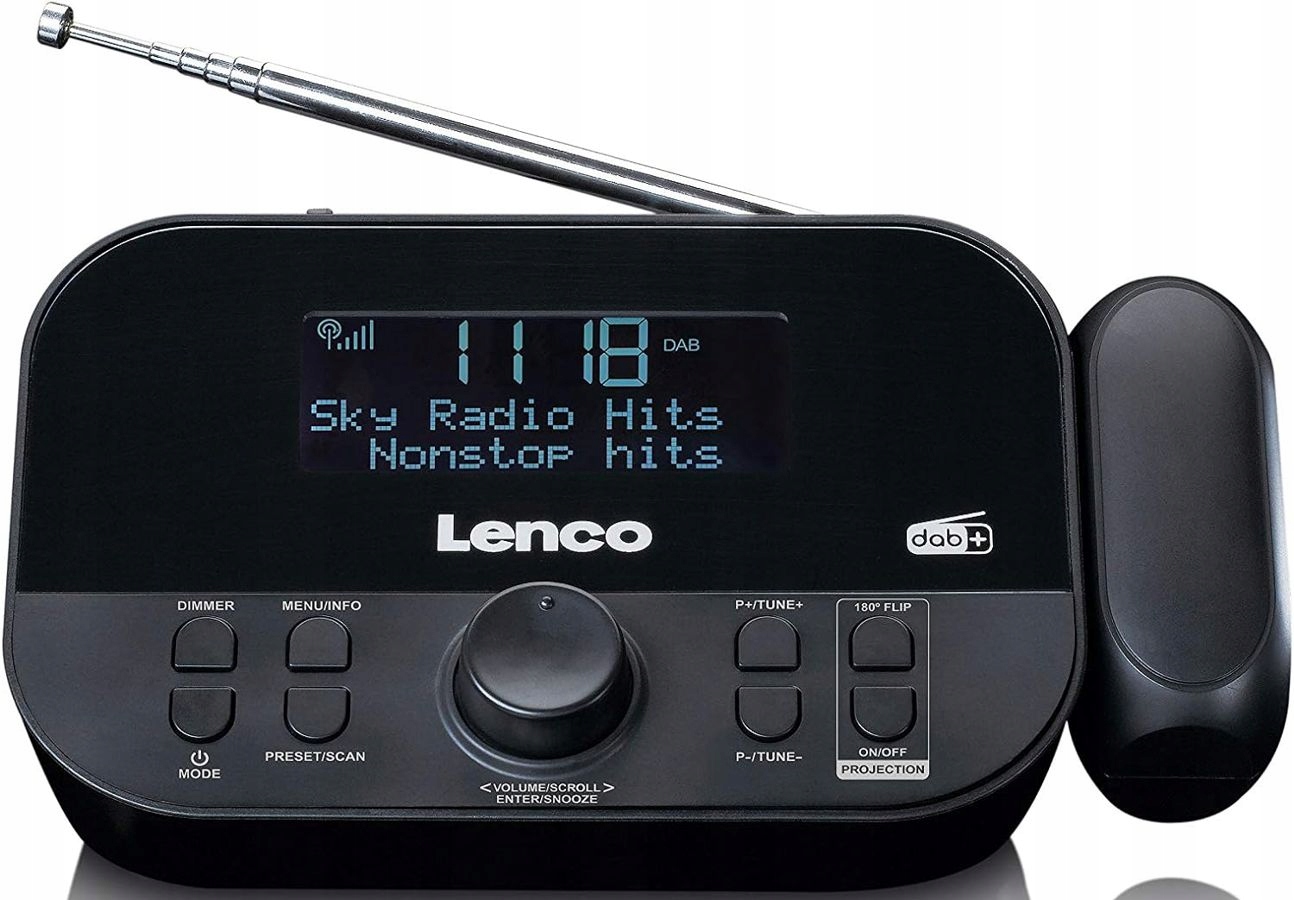 RADIOBUDZIK BUDZIK ALARM CYFROWE DAB+ FM PROJEKTOR GODZINY RZUTNIK ZEGARA Marka Lenco