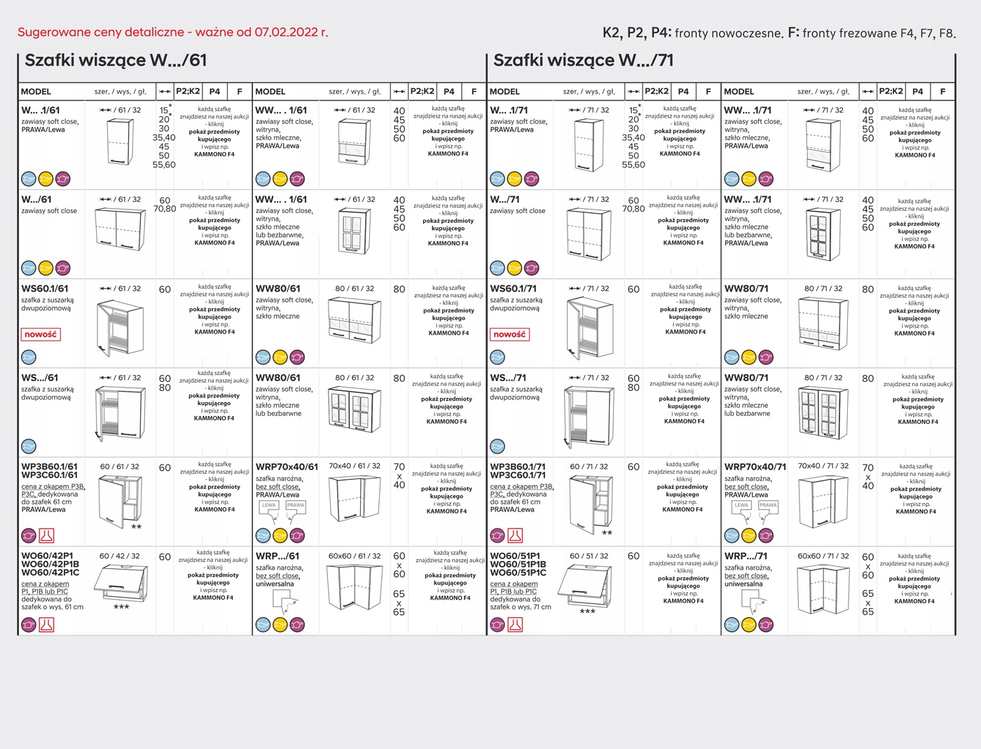 D55.1 - szafka dolna KamMono P4 Drzwi pełne
