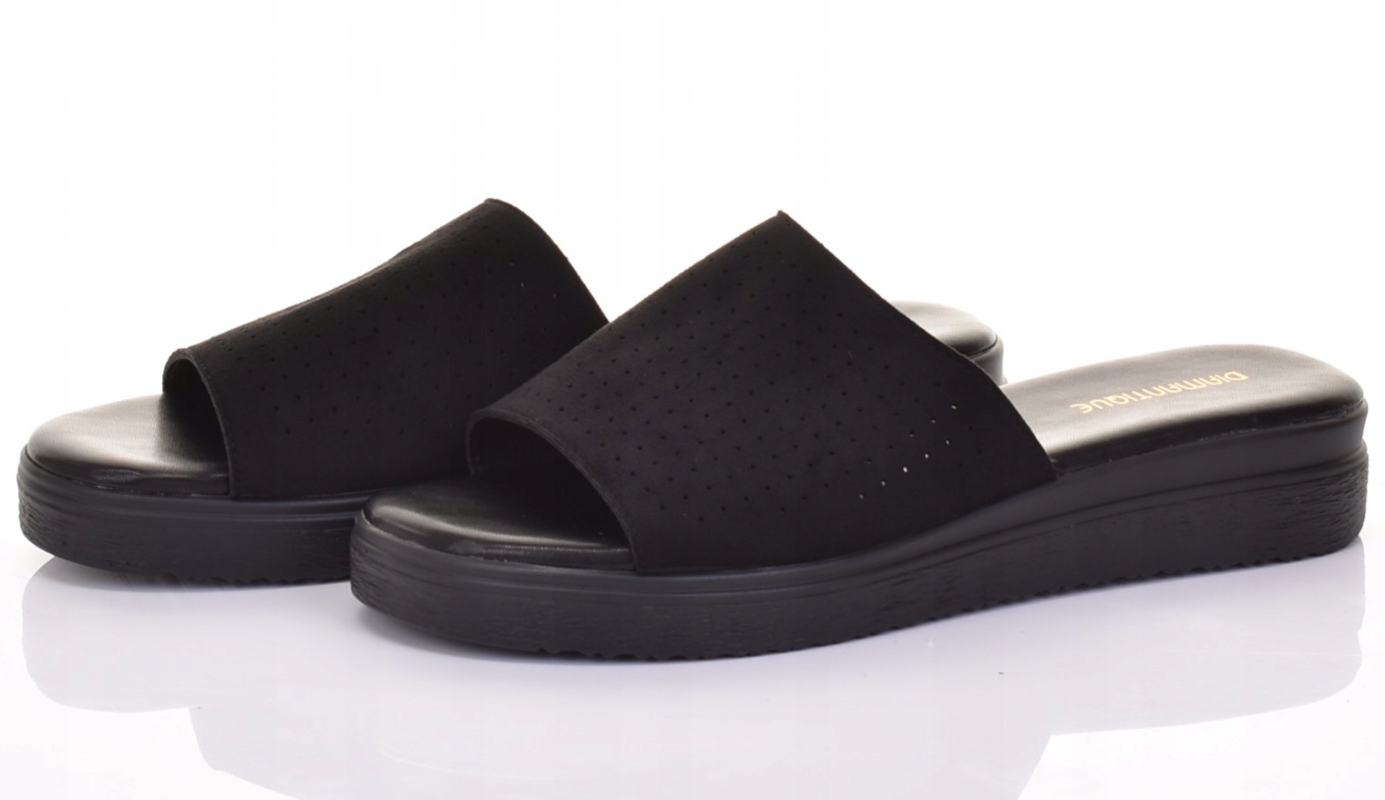 KLAPKI DAMSKIE SKÓRZANE NA KOTURNIE Z PIANKI LEKKE MEDYCZNE NA LATO Rozmiar 40